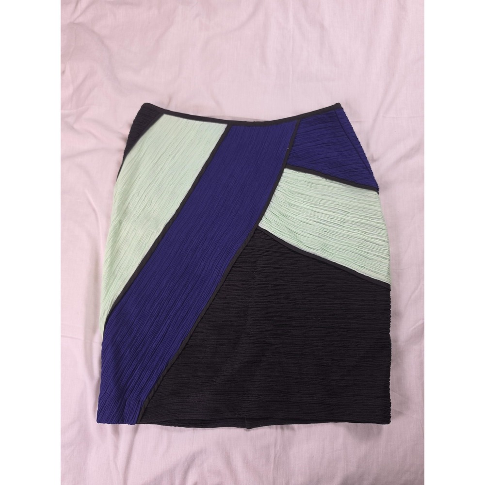 Maeve Skirt Womens 2P Multicolor Geometric Pencil Knee Length Lined Zip Stretch